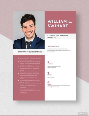 Payroll and Benefits Manager Resume
