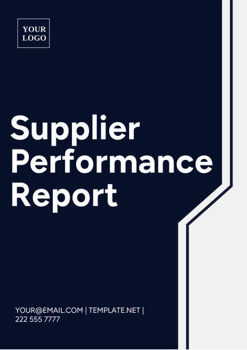 Free Supplier Performance Report Template to Edit Online