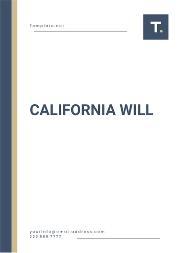 Free California Will Template to Edit Online