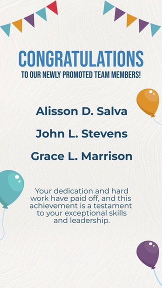 Free Congratulations Job Promotion Greeting Facebook Post to Edit Online