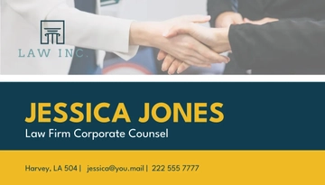 Free Law Firm Corporate Counsel Business Card Template to Edit Online