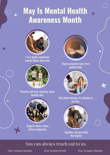 Free Mental Health Awareness Month Infographic Template to Edit Online
