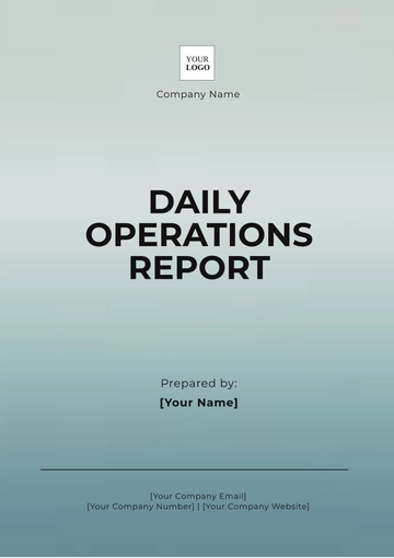 Free Daily Operations Report Template to Edit Online