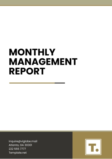 Free Monthly Management Report Template to Edit Online