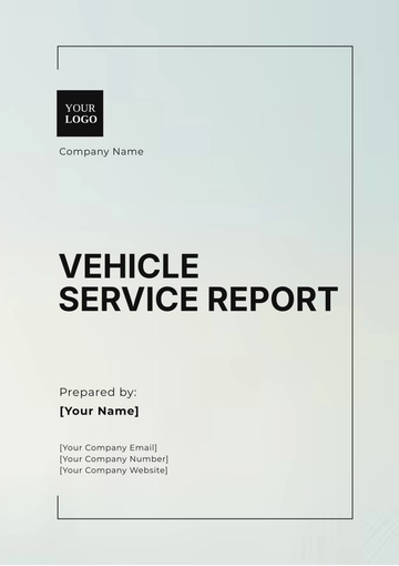 Free Vehicle Service Report Template to Edit Online
