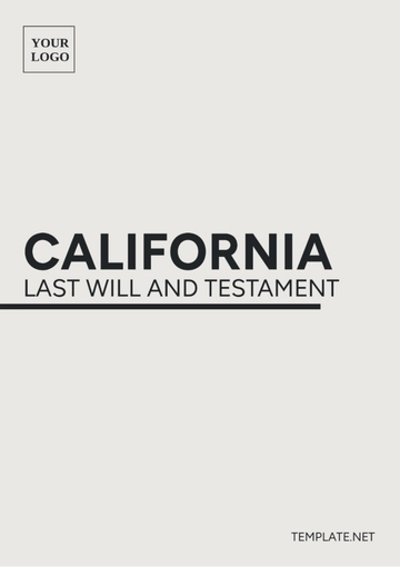 Free California Last Will and Testament Template to Edit Online