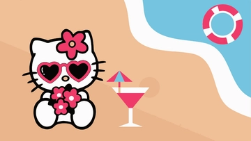 Free Hello Kitty Summer Background to Edit Online