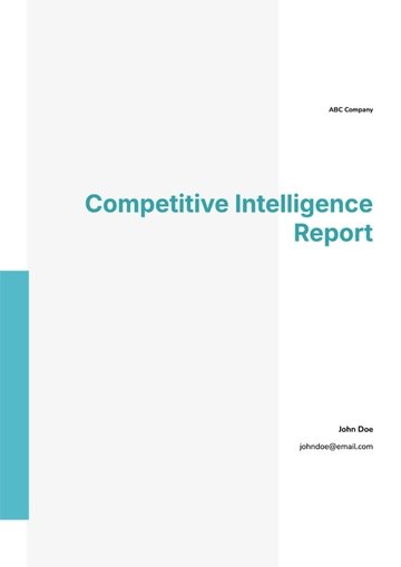 Free Competitive Intelligence Report Template to Edit Online