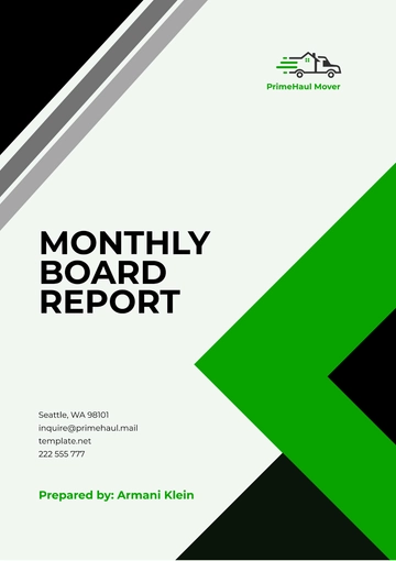 Free Monthly Board Report Template to Edit Online