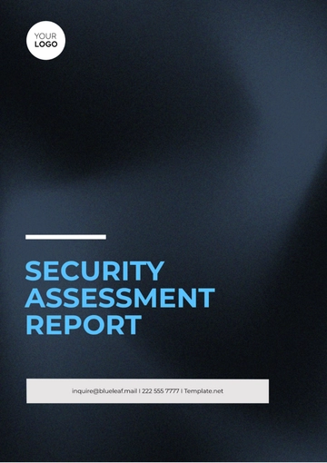 Free Security Assessment Report Template to Edit Online