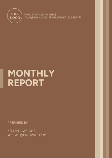 Free Professional Monthly Report Template to Edit Online