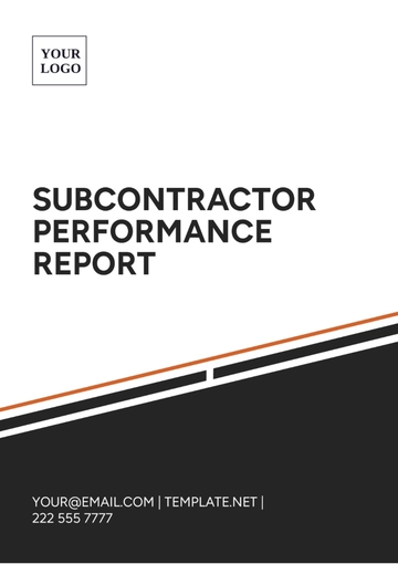 Free Subcontractor Performance Report Template to Edit Online