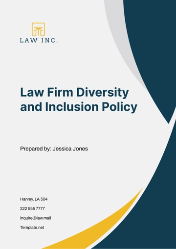 Free Law Firm Diversity and Inclusion Policy Template to Edit Online