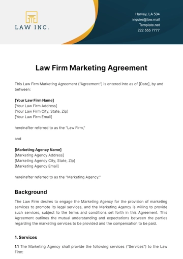 Free Law Firm Marketing Agreement Template to Edit Online