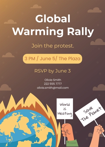 Free Global Warming Invitation Card Template to Edit Online