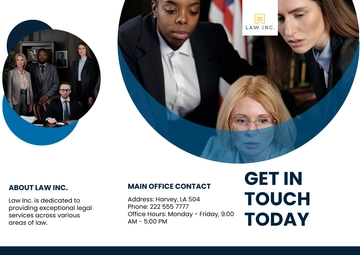 Free Law Firm Contact Information Brochure Template to Edit Online
