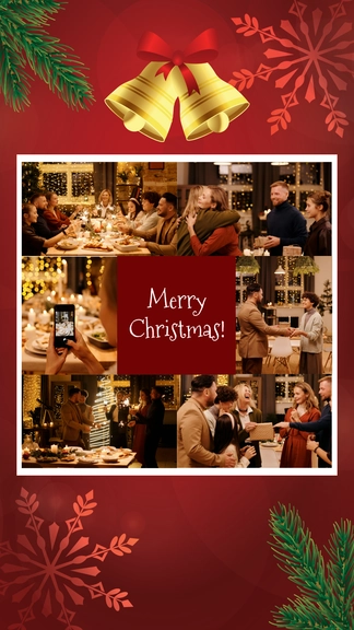 Free Merry Christmas Collage Template to Edit Online