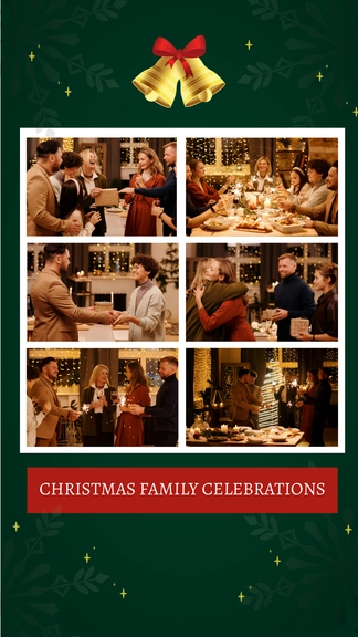 Free Christmas Family Collage Template to Edit Online