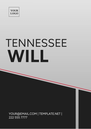 Free Tennessee Will Template to Edit Online