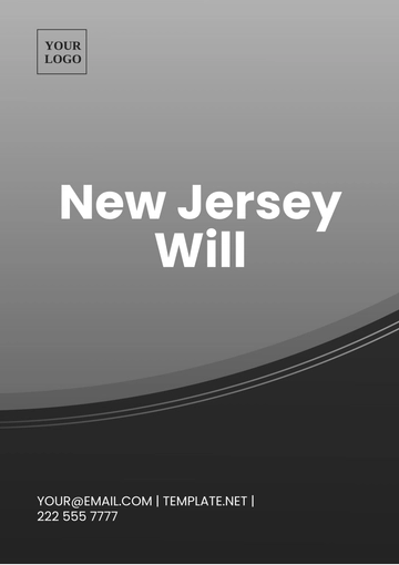 Free New Jersey Will Template to Edit Online