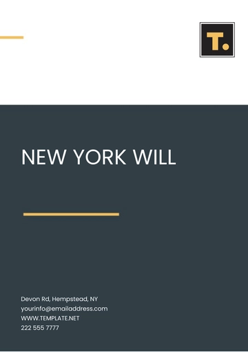 Free New York Will Template to Edit Online