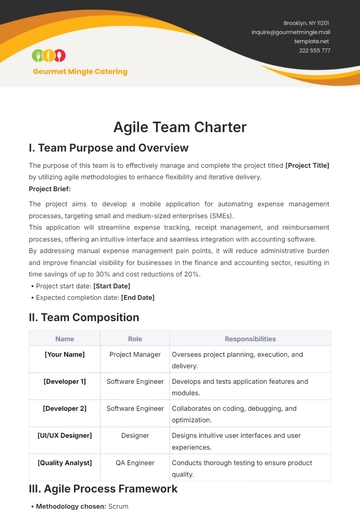 Free Agile Team Charter Template to Edit Online