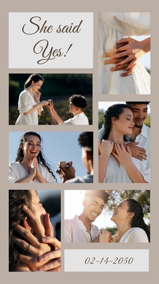 Free Engagement Photo Collage Template to Edit Online