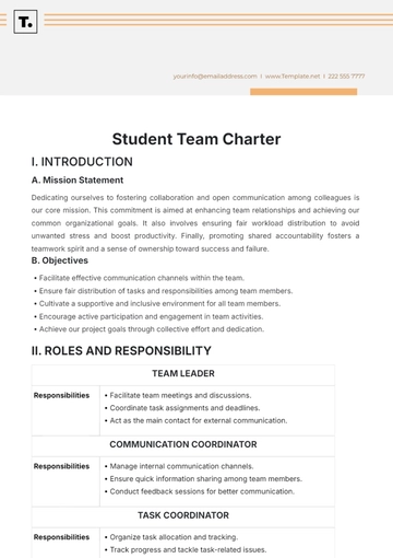 Free Student Team Charter Template to Edit Online
