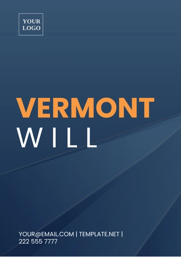 Free Vermont Will Template to Edit Online