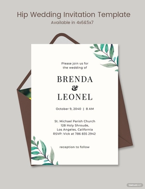 Hip Wedding Invitation Template