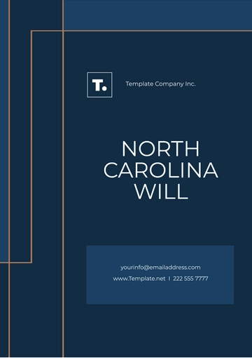 Free North Carolina Will Template to Edit Online
