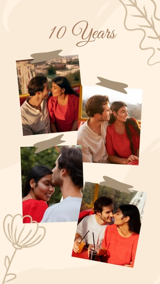 Free 10 Year Anniversary Photo Collage Template to Edit Online