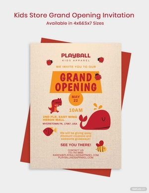 Kids Store Grand Opening Invitation Template