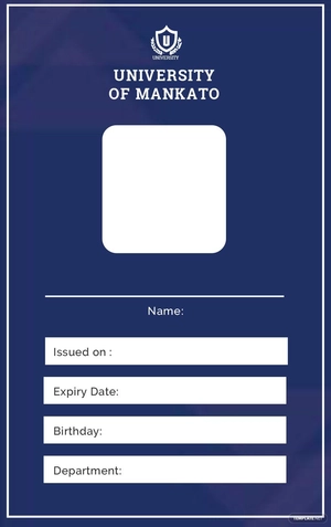 Vertical Blank ID Card Template