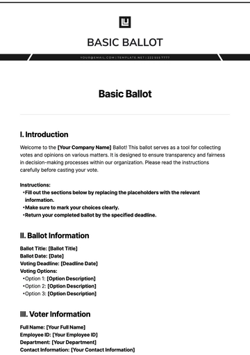 Free Basic Ballot Template to Edit Online