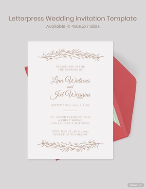 Modern Letterpress Wedding Invitation