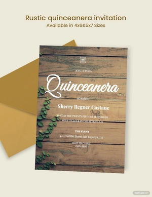 Rustic Quinceañera Invitation Template