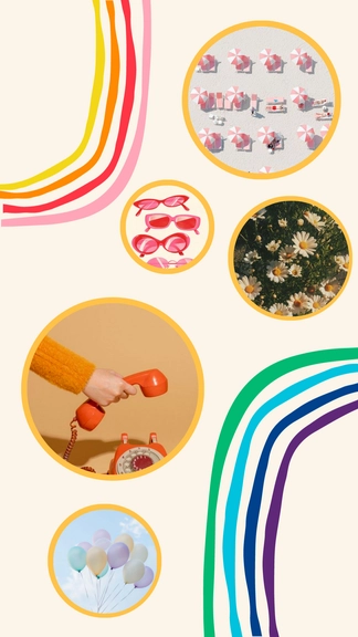 Free Aesthetic Rainbow Collage  to Edit Online