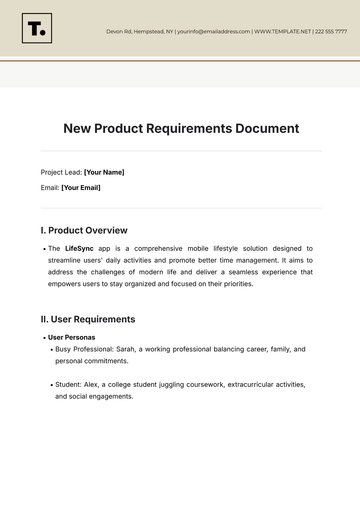 Free New Product Requirements Document Template to Edit Online | Template.net
