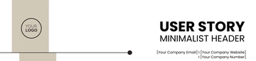 Free User Story Minimalist Header Template to Edit Online