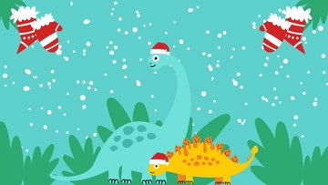 Free Christmas Dinosaur Background to Edit Online