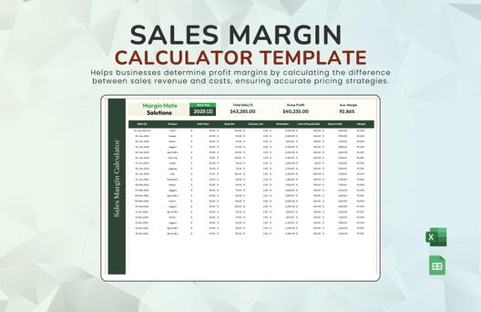 Sales Margin Calculator Template