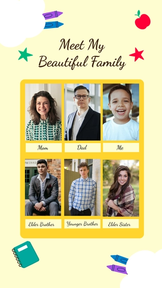 Free Kindergarten Family Collage Template to Edit Online