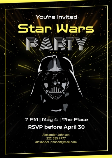 Free Star Wars Party Invitation Template to Edit Online