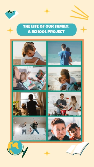 Free School Project Family Collage Template to Edit Online