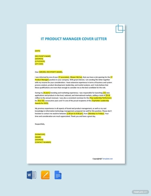 IT Product Manager Cover Letter