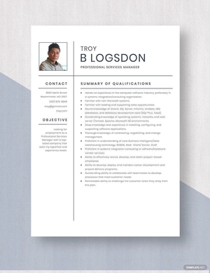 Professional Services Manager Resume
