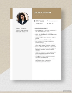 Program Coordinator Resume