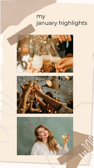 Free Aesthetic January Collage Template to Edit Online