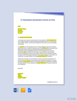 IT Program Manager Cover Letter